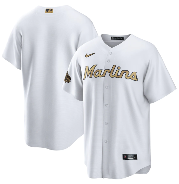Men's White Miami Marlins Blank 2022 All-Star Cool Base Stitched Baseball Jersey